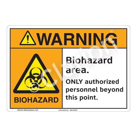 ANSI/ISO Compliant Warning Biohazard Safety Signs Outdoor Flexible Polyester (Z1) 14 X 10